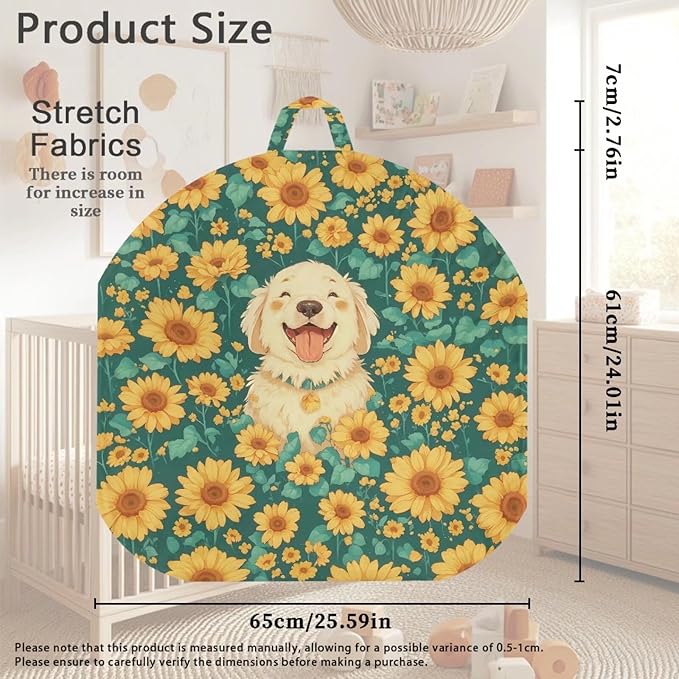 Newborn Lounger Cover, Sunflower Dog Print Strechy Newborn Lounger Cover Newborn Lounger Pillow Cover Removable Baby Lounger Slipcover Soft Infant Lounger Cover for Baby Boys Girls