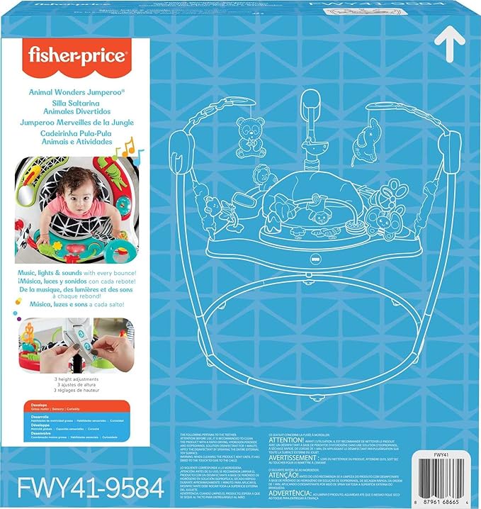 Fisher-Price Baby Bouncer Pink Petals Jumperoo Musical Activity Center with Lights Sounds & Developmental Toys