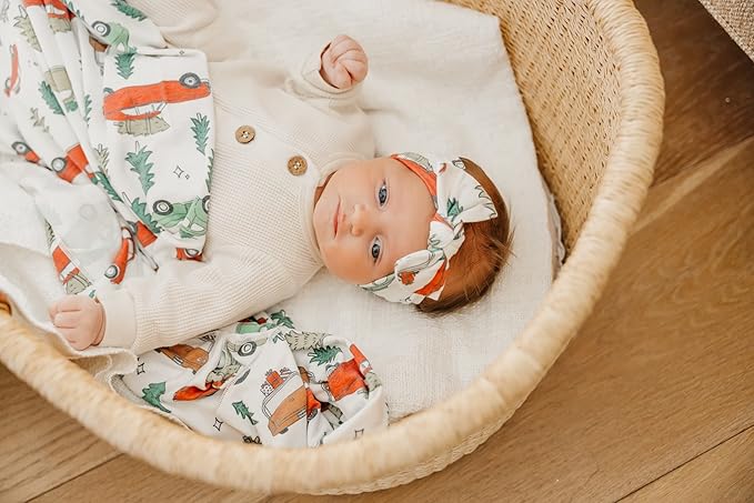 Copper Pearl Baby Stretchy Soft Knit Headband Bow Griswold