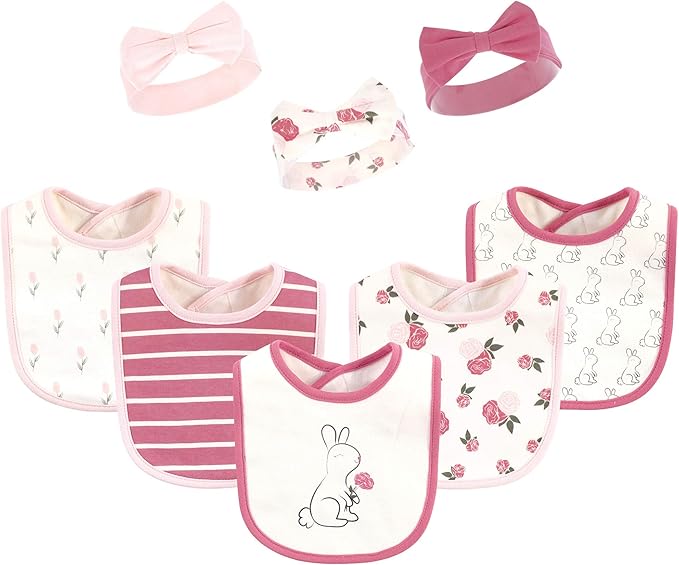 Hudson Baby Unisex Baby Cotton Bib and Headband Set