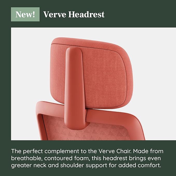 Branch Adjustable Chair Headrest Attachment - Only Compatible with The Verve Chair - Experience Optimal Comfort and Support - Coral