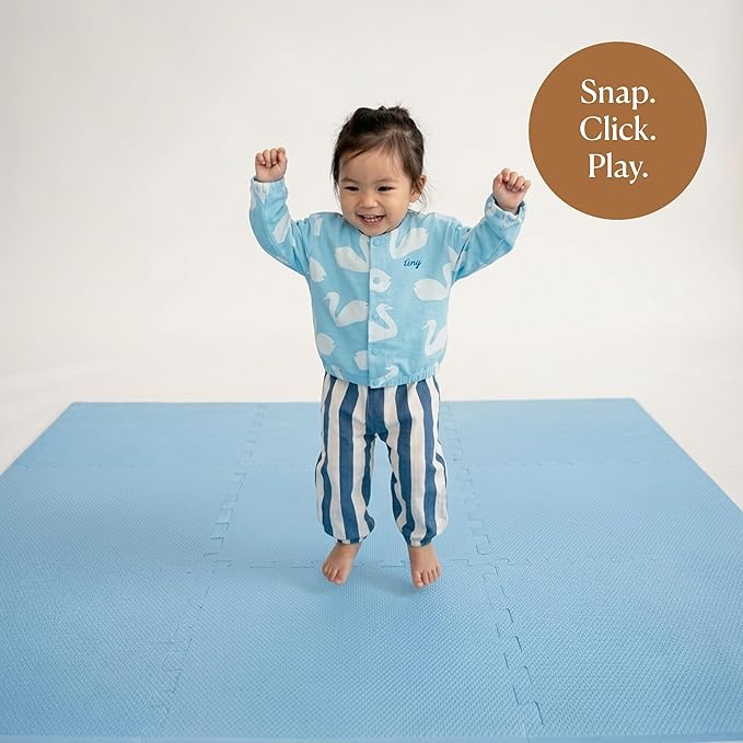 Toddlekind Playmat -Classic Foam Play Mat- 4 x 4 feet Premium Quality Foam Play Mat for Babies/Toddlers, Stylish, Non-Toxic, Odorless, Slate