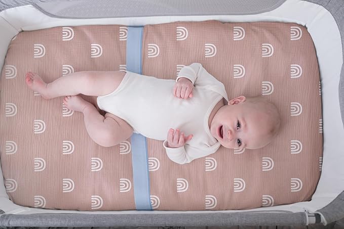 Meracorallo Muslin Mini Crib Sheet, Pack n Play Fitted Sheet, Soft and Breathable Pack and Play Playard Mattress Sheet for Baby Boys and Girls, Rainbow