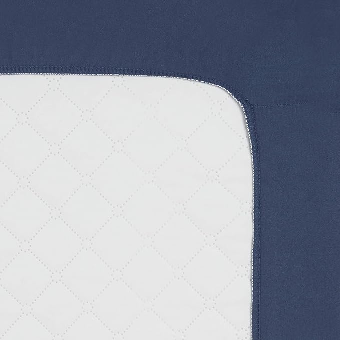 Dark Navy Blue Pack n Play Quilted Mattress Sheet Ultra-Soft, Comfortable Portable Crib Mattress Sheet for Baby Boys; Playpen or Mini Crib Fitted Sheet with Quilted Top
