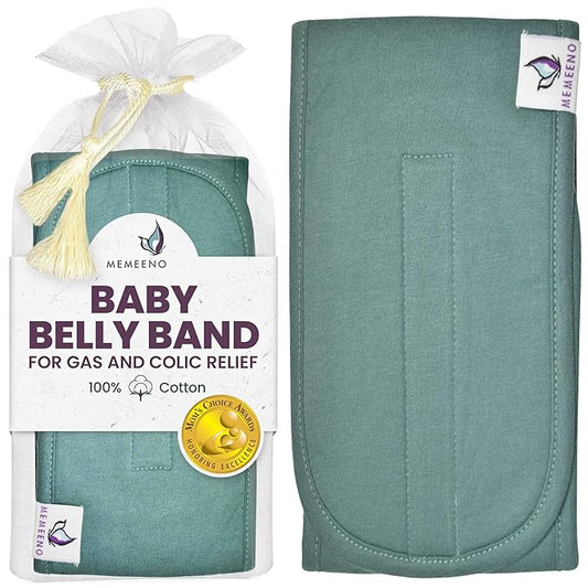 MEMEENO Belly Band for Baby, Heating Pad for Colic, Gas Relief for Infants, Heated Tummy Wrap for Newborns, Forest