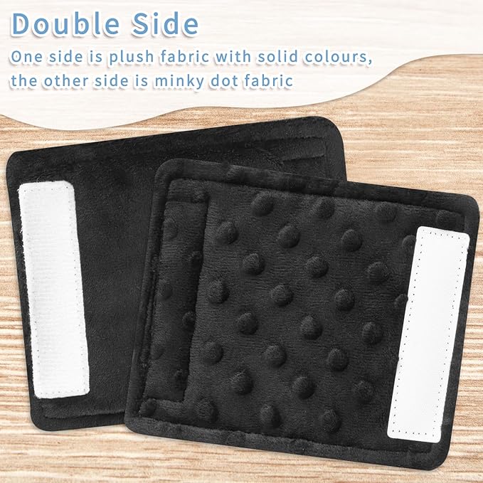 SWESEN Baby Car Seat Belt Covers for Boys and Girls, Carseat Shoulder Padding, Soft Car Seat Neck Cover, Mink Car Seat Straps Shoulder Pads, Solid Colour Stroller Strap Cover for Baby Kids, Black