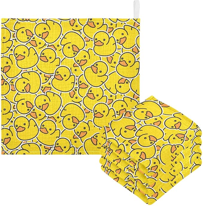 Newborn Face Towel Duck Soft Cotton Baby Washcloths 11.8 x 11.8 Inch Infants Girls Boys Muslin Burp Cloths 5 Pack