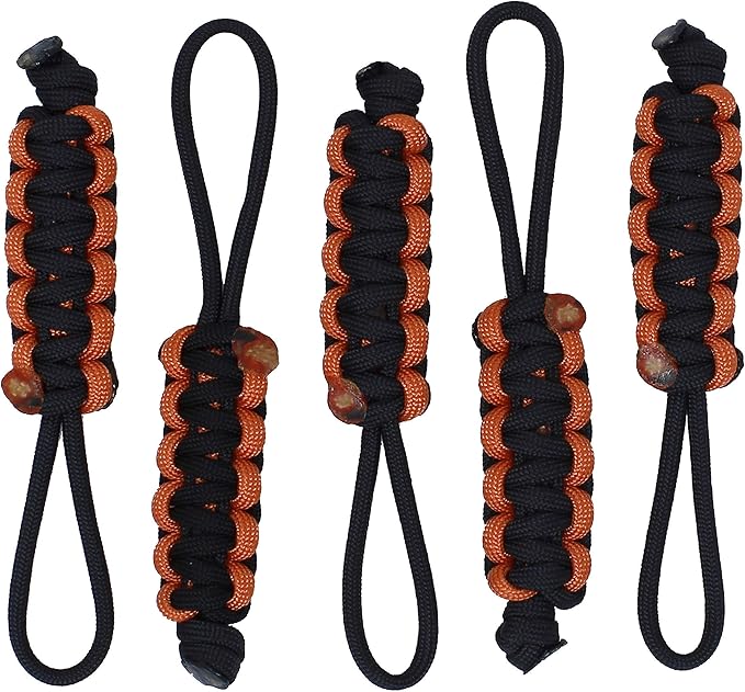 BubbasGarageTv - Large Heavy Duty Paracord Zipper Pulls (Burnt Orange)
