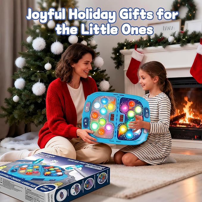 Whack Game Mole, Game 3+ Year Old, 3 Year Old Boy, 4 Year Old Toy, Gift for 3 Year Old, 11x15in Larger 2-Players Whack Toy with 5 Modes, 9 Speeds, 54 Levels, Light&Sounds, Birthday Gift for Todders