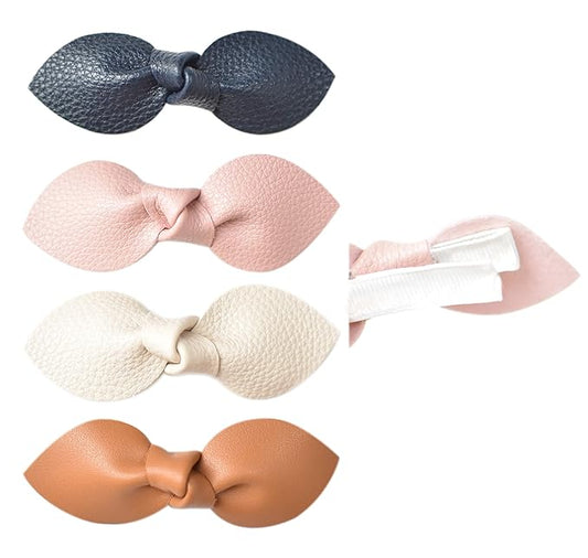 California Tot Girls' Strong and Safe Fully Lined Alligator Bow Hair Bow Clips (Hannah Set)