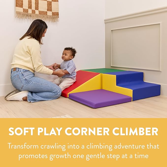Little Haven Step & Slide Corner Climber, Indoor Playset, Assorted, 4-Piece