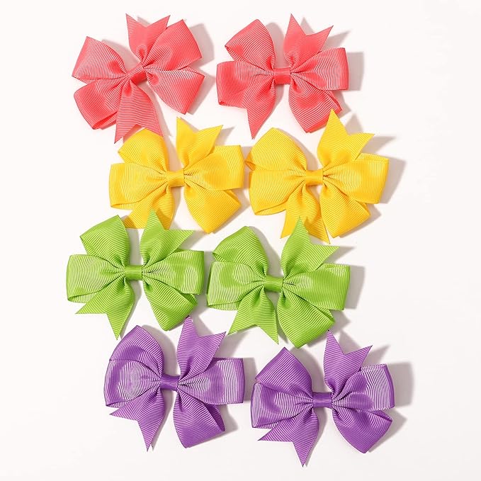 40PCS 3 Inch Hair Bows for Girls Grosgrain Ribbon Toddler Hair Accessories with Alligator Clip Bow for Toddler Girls Baby Kids Teens In Pairs