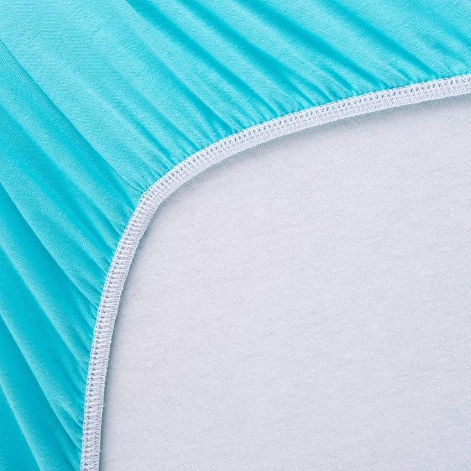 SheetWorld Fitted Baby Bassinet Sheet fits SnuzPod 4 Bedside Crib 16 x 30, 100% Cotton Jersey, Hypoallergenic, Butter Soft, Solid Aqua, Made in USA