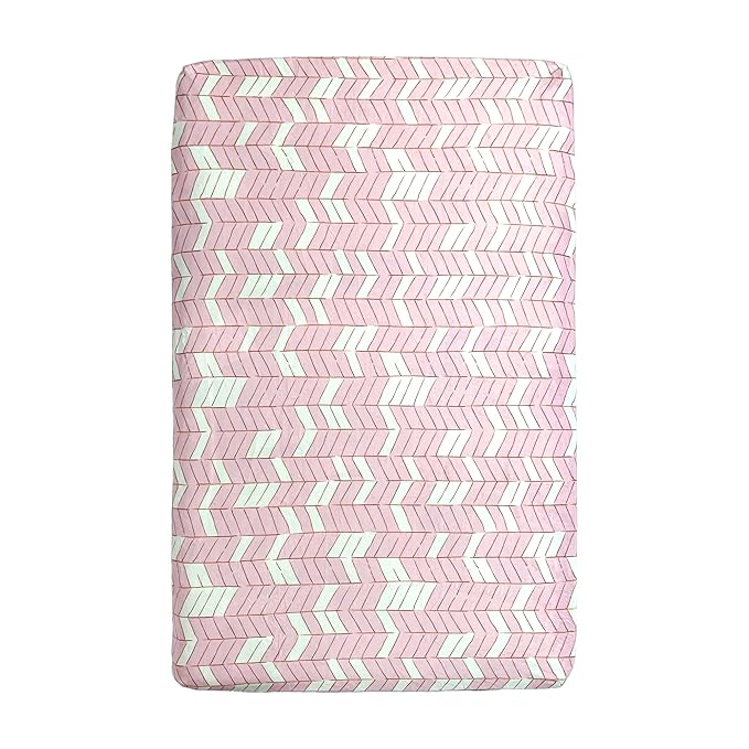 KiddyKloud Mini Fitted Sheet for Mini Crib, Pack n Play Playard Sheet 38 x 24.5 x 5 Inches | Minky Fabric (Light Pink)