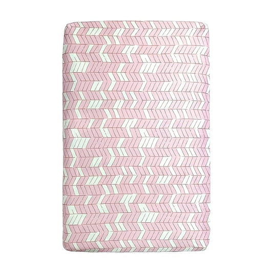 KiddyKloud Mini Fitted Sheet for Mini Crib, Pack n Play Playard Sheet 38 x 24.5 x 5 Inches | Minky Fabric (Light Pink)