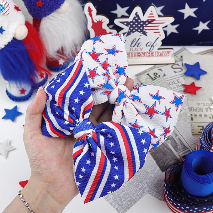 4th July 6“ Large Bow Nylon Headband