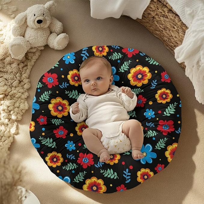 Newborn Lounger Cover, Soft Newborn Lounger Pillow Cover Comfortable Lounger Cover for Boys Girls Removable Infant Nest Pillow Slipcover Infant Lounger Cover Hippie Flower