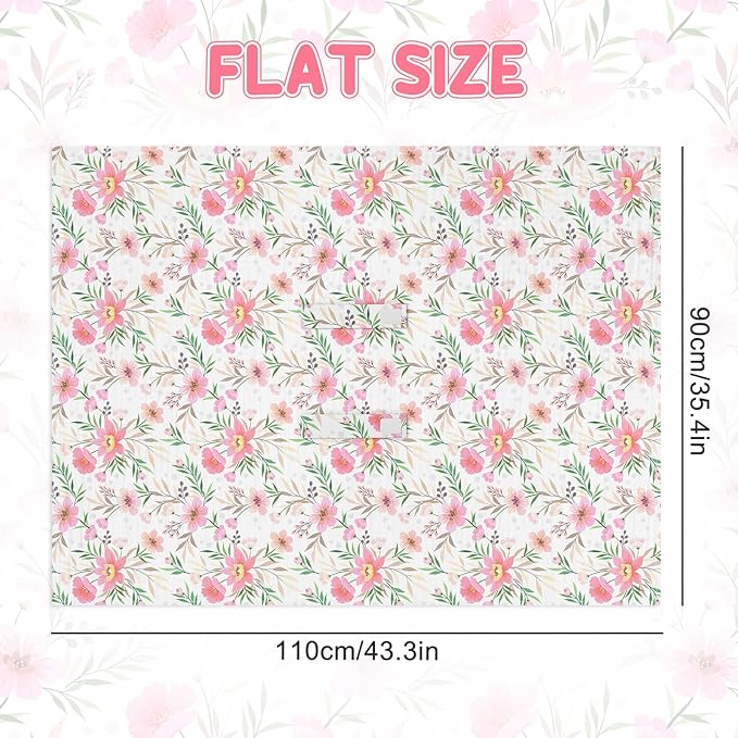 Car Seat Cover Baby, 100% Muslin Cotton Infant Car Seat Canopy, Universal Baby Car Seat Cover, Breathable Nursing Cover Canopy Shower Gift Floral