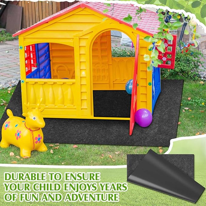 Kids Outdoor Playhouse Mat for Baby Toddlers, 61'' x 57'' Non Slip Washable Activity Rug Playhouse Accessories for Floor Home Ground Children Portable