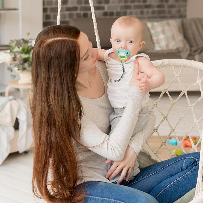 16 Pieces Wood Pacifier Clips Teething Grasping Toy Suspender Clips Natural Beech Wood Pacifier Clip Holder Charm DIY Pacifier Clips Chain Accessories