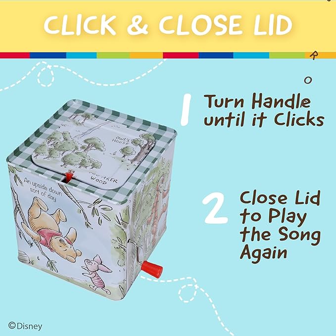 KIDS PREFERRED Disney Baby Winnie The Pooh Jack-in-The-Box - Musical Toy for Babies Multi ,6.5"