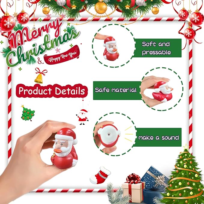24 PCS Christmas Rubber Ducks,Baby Bath Toys Assorted Duckies,Christmas Party Favor for Kids,Christmas Style Design Ducks Toys for Christmas Stocking Stuffers,Baby Showers,Birthday Gifts(Christmas)