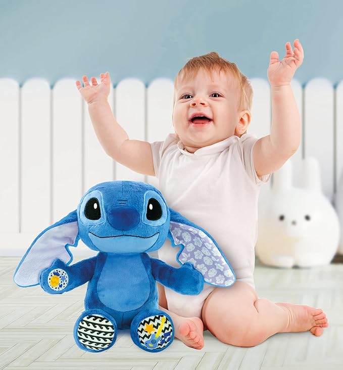 Clementoni - Stitch, My Musical Plush Toy from 12 Months, Ultra Soft to Cuddle - Lullabies + Sound Effects - Educational Games for Children