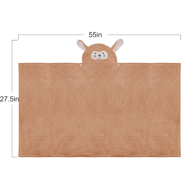 ROMASA Baby Bath Towel Hooded Ultra Soft Towel Highly Absorbent Bathrobe Blanket Toddlers Shower Gifts for Boys Girls-27.5" x 55" (Kaqi)