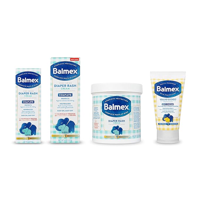 Balmex Complete Protection Baby Diaper Rash Cream with Zinc Oxide + Soothing Botanicals, 4 Ounce (Pack of 2)