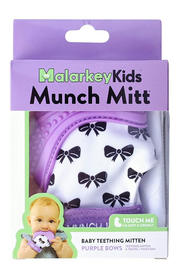 Munch Mitt Mini - Yellow' (Purple, Bows)