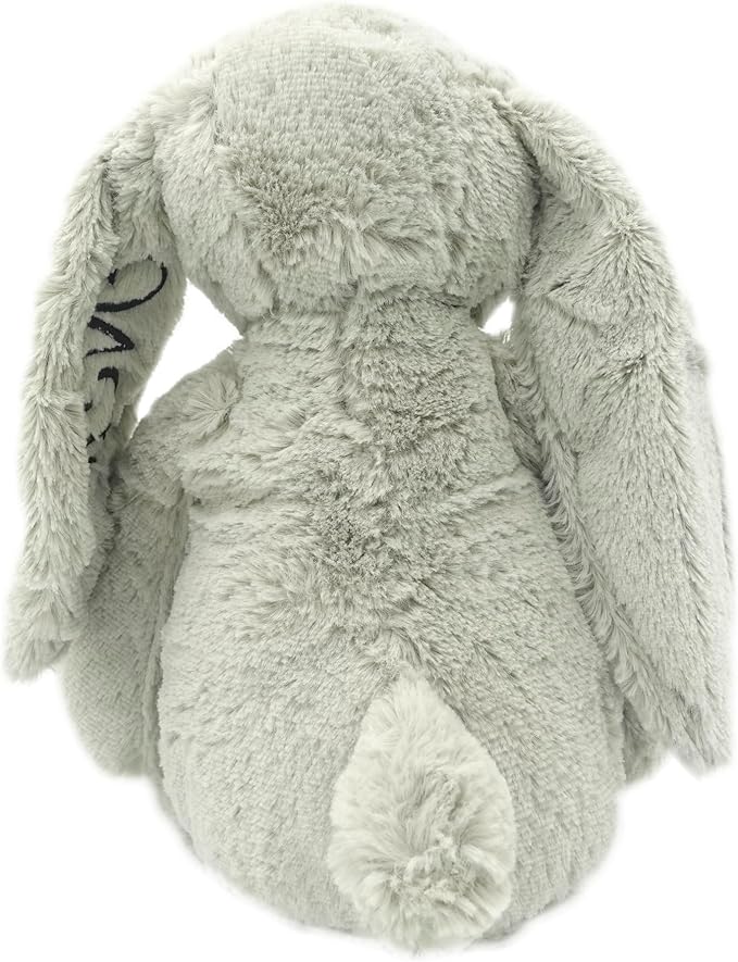 Personalized Super Soft Plush Bunny - Stuffed Animal Toy for Kids - Custom Gift with Embroidered Name on Ear for Easter, (Gray, Large)