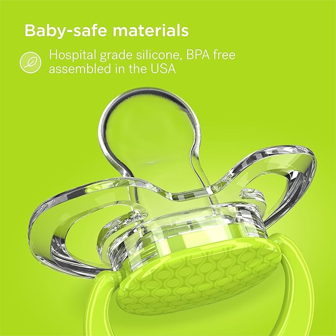 Smilo Baby Pacifier with Orthodontic Design for Healthy Dental Development - Stage 3 for Babies 9+ Months - Pack of 3X 100% Silicone Pacifiers BPA Free - Orange