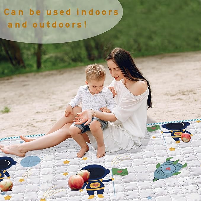 Baby Play Mats for Floor, 50x50 Playpen Mat Thick Soft Crawling Mat Non-Slip Cushioned Playmats for Baby Toddlers Infants Activity & Tummy Time, Foldable & Machine Washable Playmat (Space,50x50)