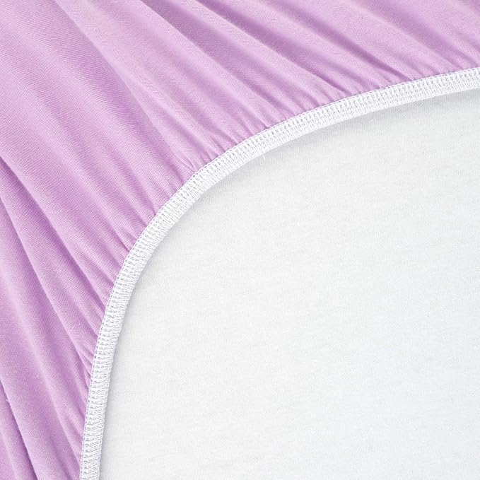 SheetWorld Fitted Baby Bassinet Sheet fits Dream On Me Traveler Portable Bassinet 19 x 32, 100% Cotton Jersey, Hypoallergenic, Butter Soft, Solid Lavender, Made in USA