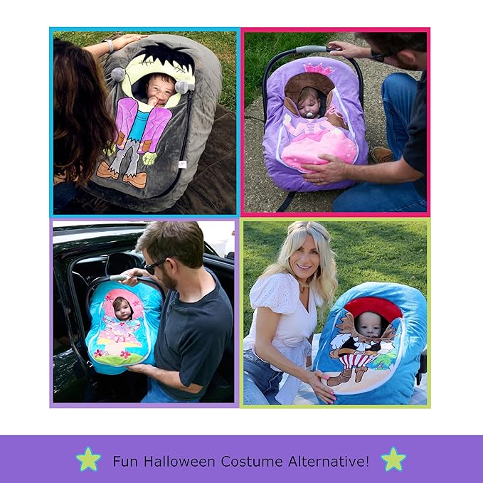 Car Seat Cuties, Baby Carrier Seat Cover for Infant Seat or Stroller, Baby Car Seat Covers with Warm Plush Lining, New Baby Gift, Soft Baby Carrier Blanket Cover, Infant Halloween Costume - Santa