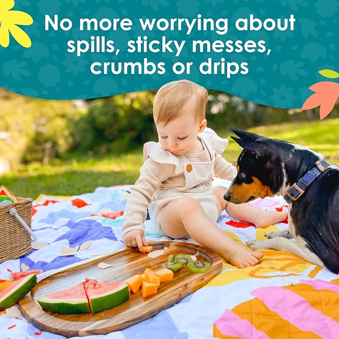 Rudie Nudie Jumbo Picnic Rug, Large Picnic Mat, 6'7" x 6'7", Outdoor Waterproof Picnic Blanket Beach Mat, Foldable & Waterproof, Picnic Blankets Ideal for Beach & Park, Outdoor Blanket, Pop Pip Pow