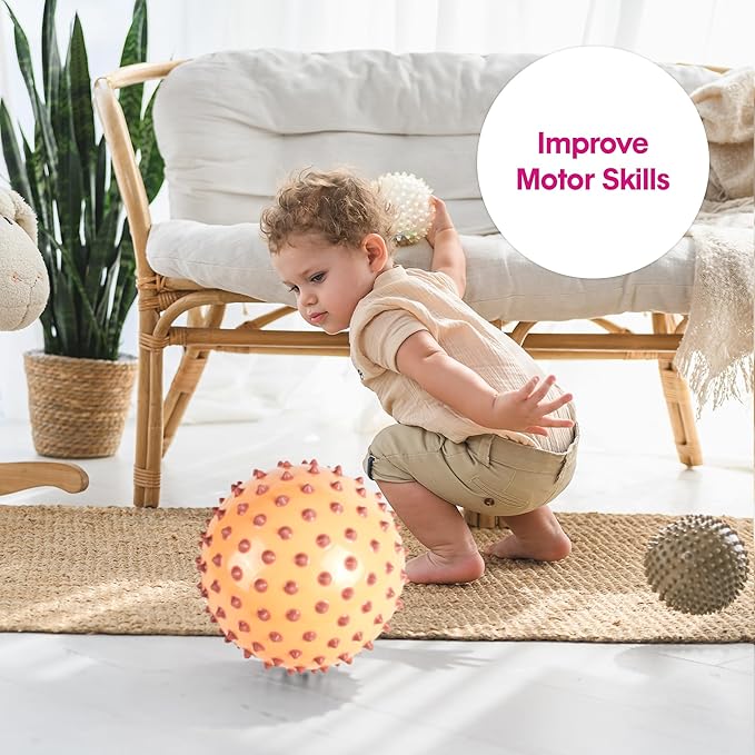 Edushape The Original Sensory Ball for Baby - 7" Baby Ball that Helps Enhance Gross Motor Skills for Kids Aged 6 Months & Up - Vibrant, Colorful and Unique Toddler Ball