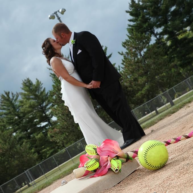 Softball Rose - Handmade with Authentic Premium Softball Covers - Original Design by Sports Roses