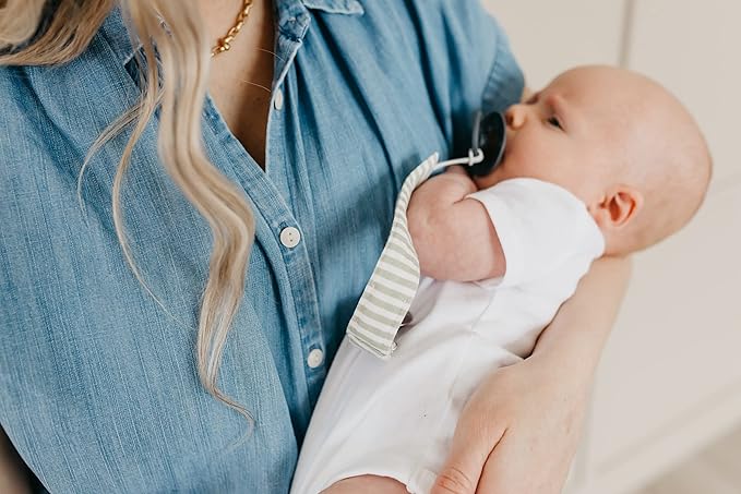 Copper Pearl Pacifier Clip 3-Pack: Premium Knit Binky Clips for Baby Girls and Boys - Stylish Stainless Steel Pacifier Holder Clip - Baby Pacifier Clips for No More Floor Drops - Rex