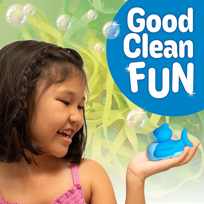 Creativity for Kids Soap Noodles Shark Bath Set | Mix, Swirl & Play with Green Soap Noodles & Nibbles The Shark Duck | Sensory Bath Toys & Fine Motor Skill Crafts (Ages 3+)