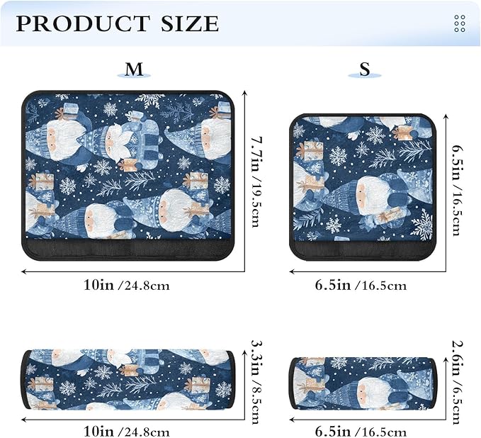 CHIFIGNO Blue Adorable Gnomes Snowflakes Seat Belt Cover Comfortable Car Seat Belt Pads 2 Pack Seatbelt Shoulder Pad Protect Your Neck and Shoulder