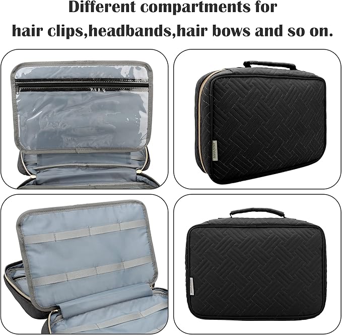 Micom Hair Accessories Storage Bag For Baby Girls, Hair Bow Organizer, Multifunctional Hair Accessories Storage Carrying Case for Display Hair Clips, Headbands, Scrunchies, Travelling Storage Bag