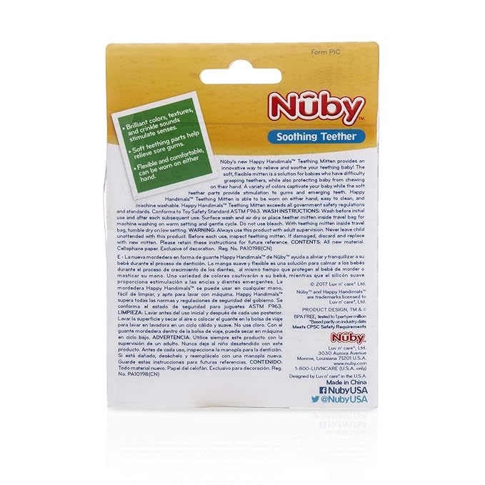 Nuby Happy Handimals Teething Mitten- Monkey