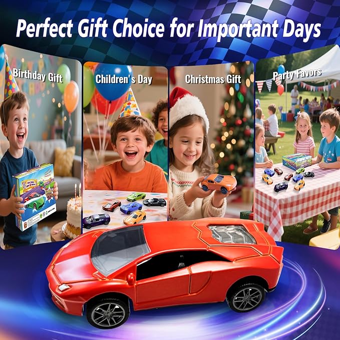 Color Change Pull Back Car Toy-6pcs Mini Alloy Vehicle Toys,Magical Transformation in Warm Water,Bathtub Water Table Toy for Easter Fillers,Goodie Bags Fillers,Themed Party,Carnival Prize for Kids 3+