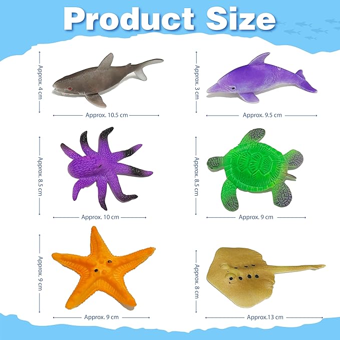Ocean Animal Series -12pcs Temperature Color Change Bath Toys,Water Table Toys for Easter Egg Fillers,Goodie Bags Fillers,Themed Party,Classroom Rewards,Carnival Prize, for Kids 3+