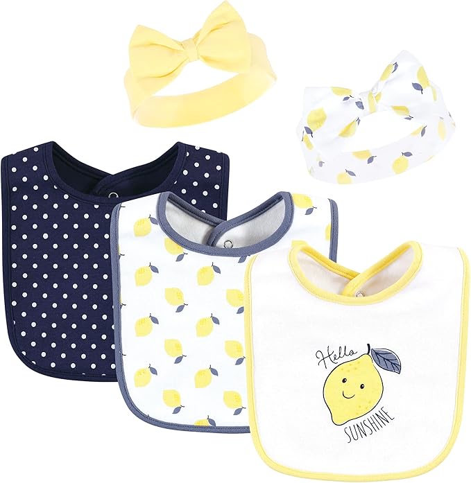 Hudson Baby Unisex Baby Cotton Bib and Headband Set