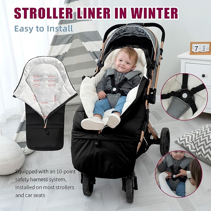 LAT Baby Warm Bunting Bag Universal,Extended and Removable,Stroller Sleeping Bag Cold Weather,Waterproof Toddler Footmuff