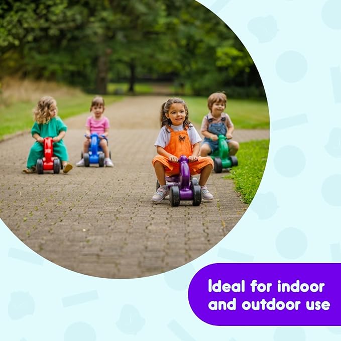 Careplay 2-in-1 Puppy Push & Ride-on Toy, Indoor & Outdoor Use, Low Profile Seat, Recommended for Children up to 50lbs, Durable Construction, Made in The USA, Purple