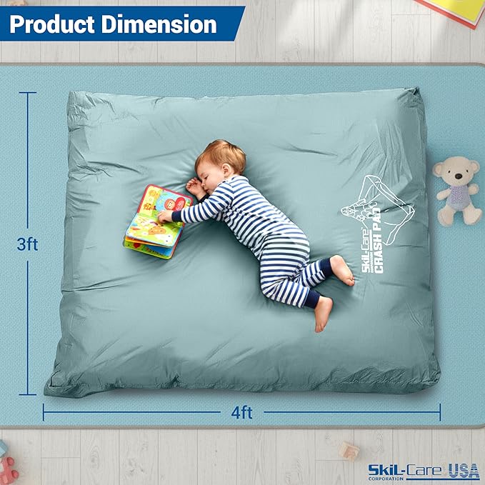 Skil-Care Fall Mat for Babies Toddlers, 8" Thick Foam Fall Cushion Mat for Kids Room, 36x48" Bedroom Crib Safety, 3x4 Feet Sensory Crash Pad, Dark Grey