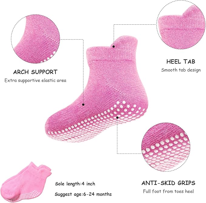 Geyoga 18 Pieces Baby Headband Newborn Socks and Mittens Sets Elastic Baby Essentials Boys Girls 0-6 Months (Wine Red, Pink, Yellow, Balsklish Green, White, Black)